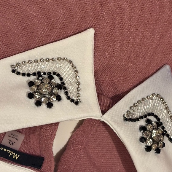 Milano Long Sleeve Sweater with Jewel embroidered Collar XL - Picture 8 of 9